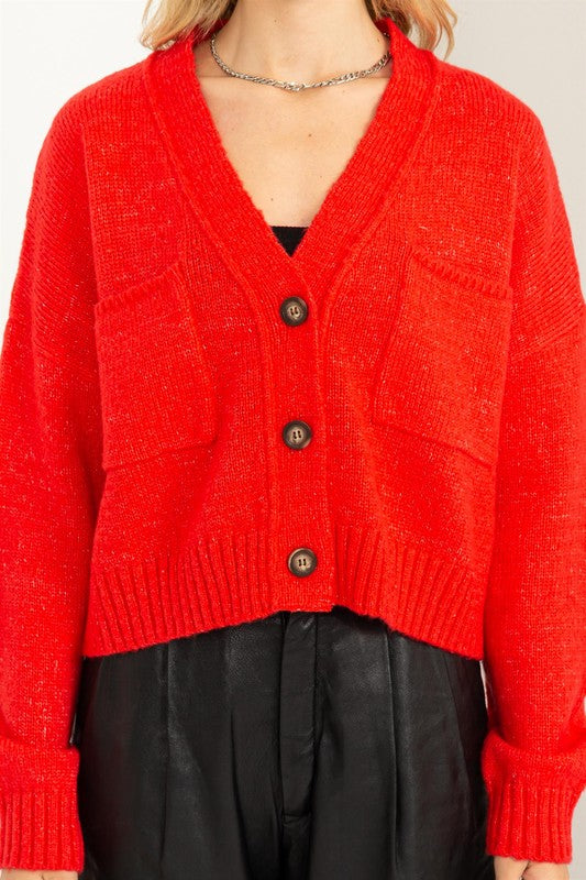 Cute Mood Crop Shoulder Cropped Cardigan Sweater king-general-store-5710.myshopify.com