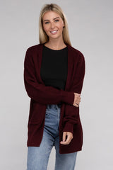 Low Gauge Waffle Open Cardigan Sweater king-general-store-5710.myshopify.com