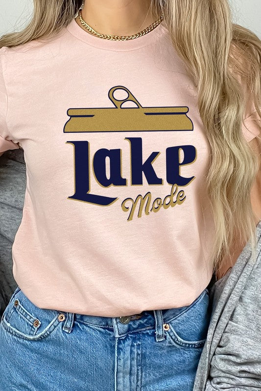 Lake Mode Beer Can Summer Vacation Graphic Tee king-general-store-5710.myshopify.com