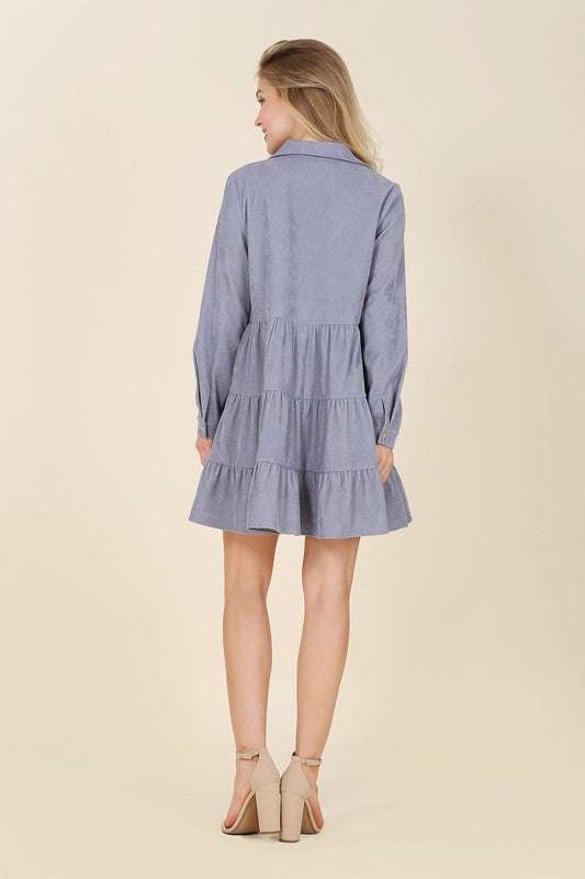 Corduroy Tiered Mini Dress king-general-store-5710.myshopify.com