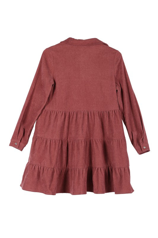 Corduroy Tiered Mini Dress king-general-store-5710.myshopify.com