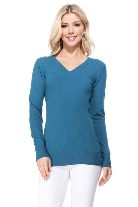 Women's Long Sleeve V-Neck Pulll Over Sweater Top king-general-store-5710.myshopify.com
