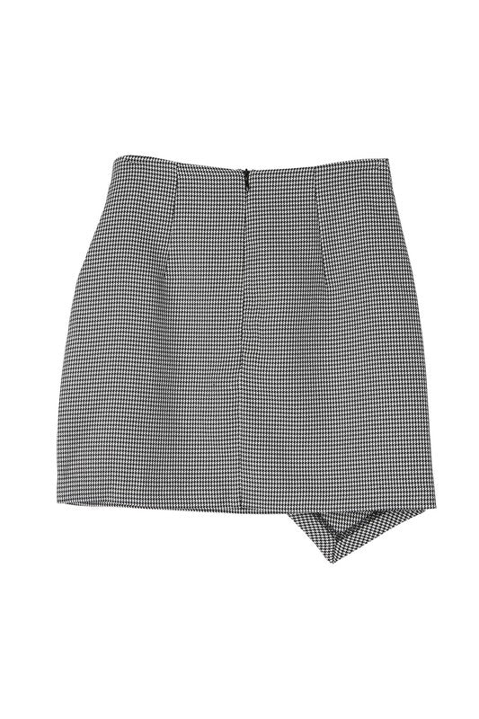 Houndstooth Shirred Wrap Skirt king-general-store-5710.myshopify.com