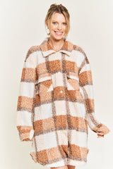 Plus Fuzzy Plaid Teddy Jacket king-general-store-5710.myshopify.com