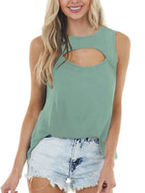 Cutout Round Neck Tank