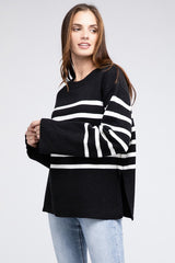 Ribbed Hem Stripe Sweater king-general-store-5710.myshopify.com