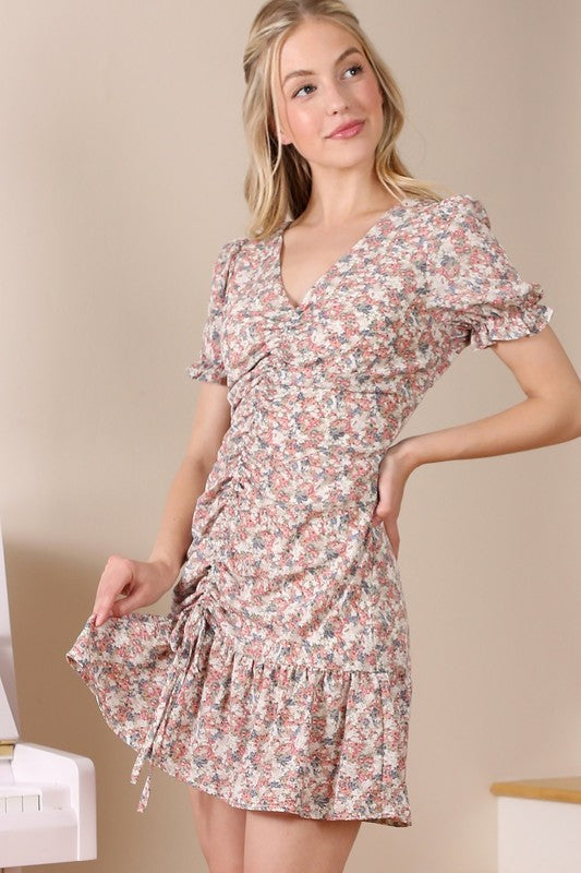 SS center shirred V neck dress king-general-store-5710.myshopify.com