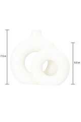 Modern Ceramic Vase Round Shape 2 pc Set