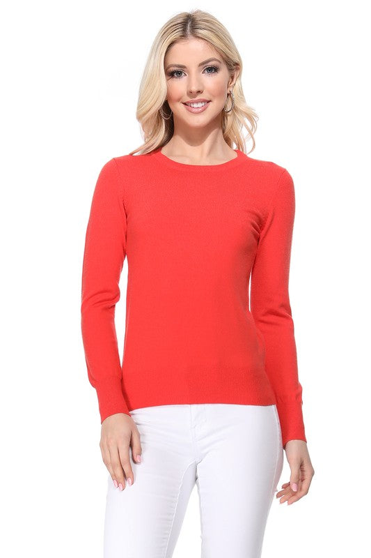 Crew Neck Long Sleeve Light Basic Casual Knit Top king-general-store-5710.myshopify.com