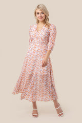 Pink Floral V-Neck Maxi Dress king-general-store-5710.myshopify.com