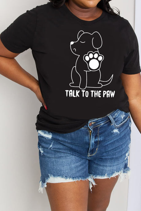 Simply Love Full Size TALK TO THE PAW Graphic Cotton Tee king-general-store-5710.myshopify.com