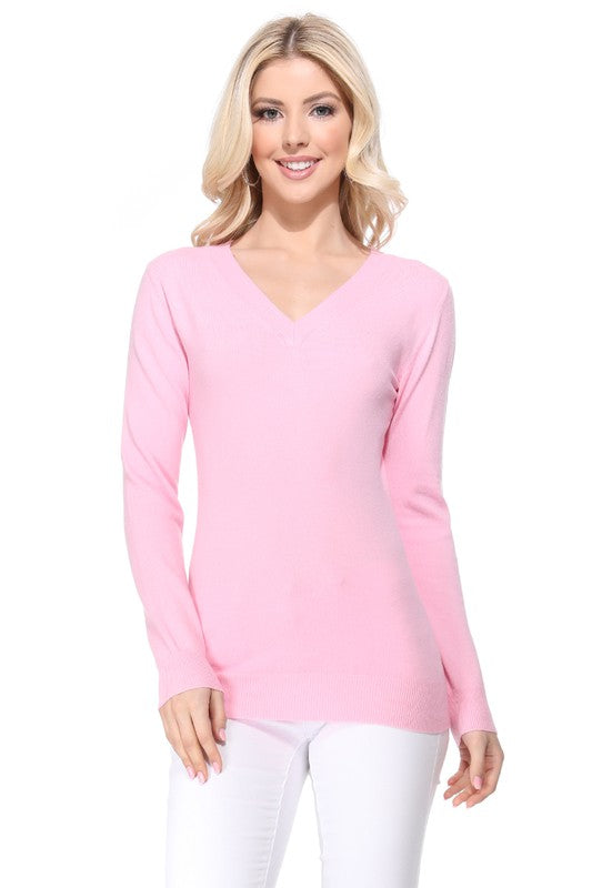 Women's Long Sleeve V-Neck Pulll Over Sweater Top king-general-store-5710.myshopify.com