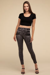 Ankle Length Denim Fitted Leggings