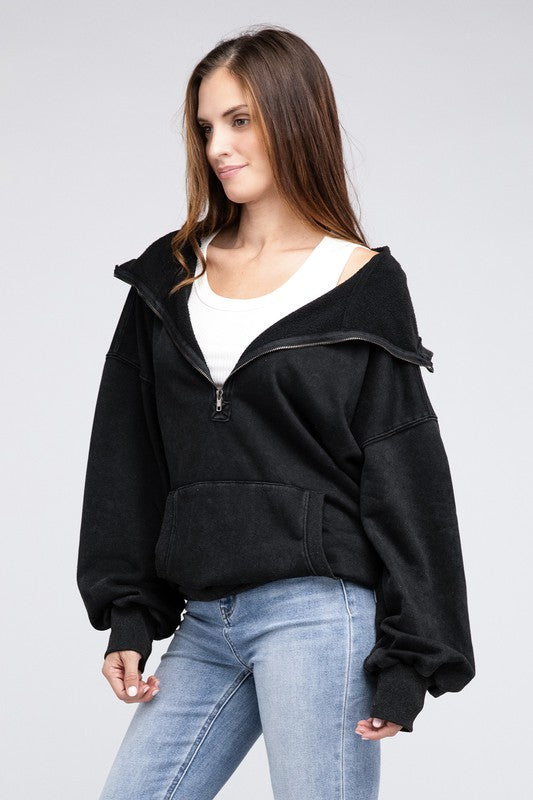 Stitch Detailed Elastic Hem Hoodie king-general-store-5710.myshopify.com