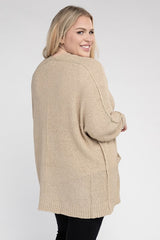 Plus Size Ribbed Knit Open Front Cardigan king-general-store-5710.myshopify.com