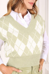 Knitted argyle sweater vest king-general-store-5710.myshopify.com