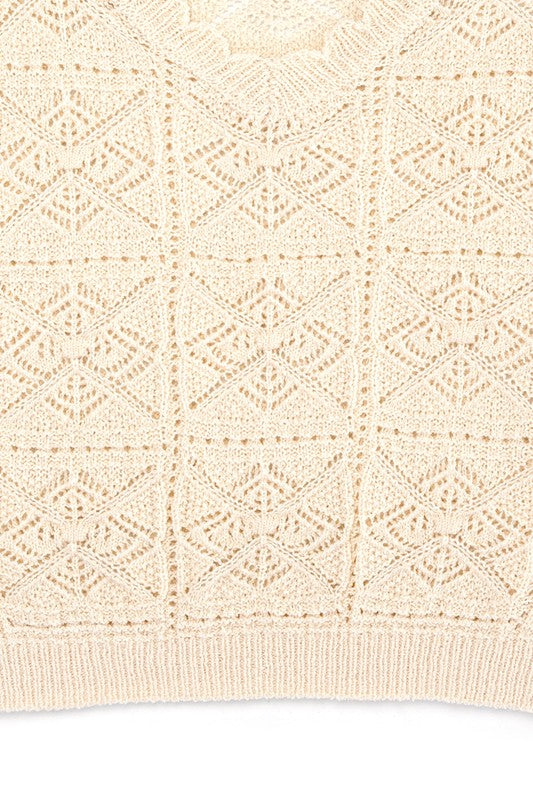 Ivory Crochet Knit Top king-general-store-5710.myshopify.com