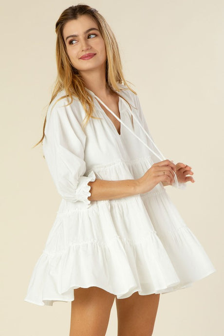 Tiered Mini Dress with Tassel king-general-store-5710.myshopify.com