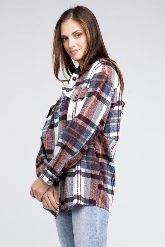 Textured Shirts With Big Checkered Point king-general-store-5710.myshopify.com