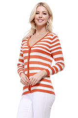 V Neck Striped Spandex Sweater Cardigan king-general-store-5710.myshopify.com