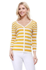 V Neck Striped Spandex Sweater Cardigan king-general-store-5710.myshopify.com