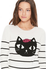 Cute Cat Face Jacquard Sweater Pull Over king-general-store-5710.myshopify.com