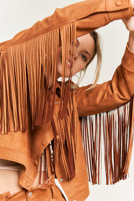 PLUS Suede Studded Fringe Jacket king-general-store-5710.myshopify.com