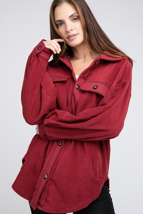 Fleece Buttoned Down Oversized Jacket king-general-store-5710.myshopify.com