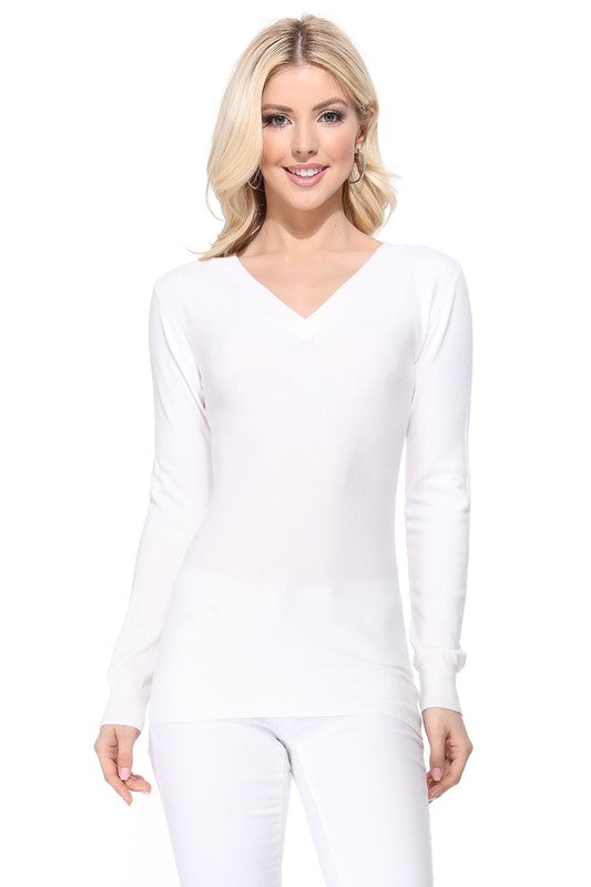 Women's Long Sleeve V-Neck Pulll Over Sweater Top king-general-store-5710.myshopify.com