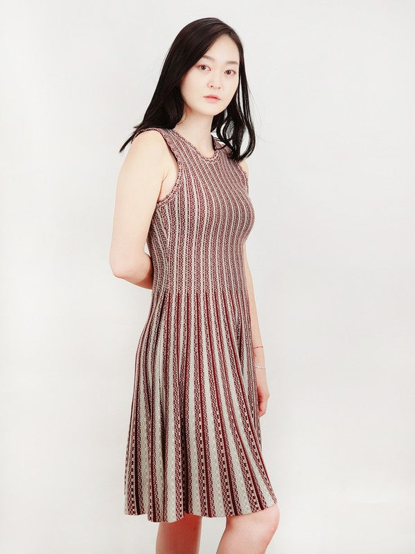 Flare Sleeveless Jacquard Sweater Knitted Dress king-general-store-5710.myshopify.com