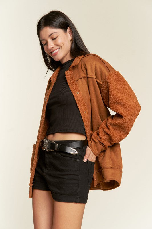 Faux Fur and Suede Jacket king-general-store-5710.myshopify.com