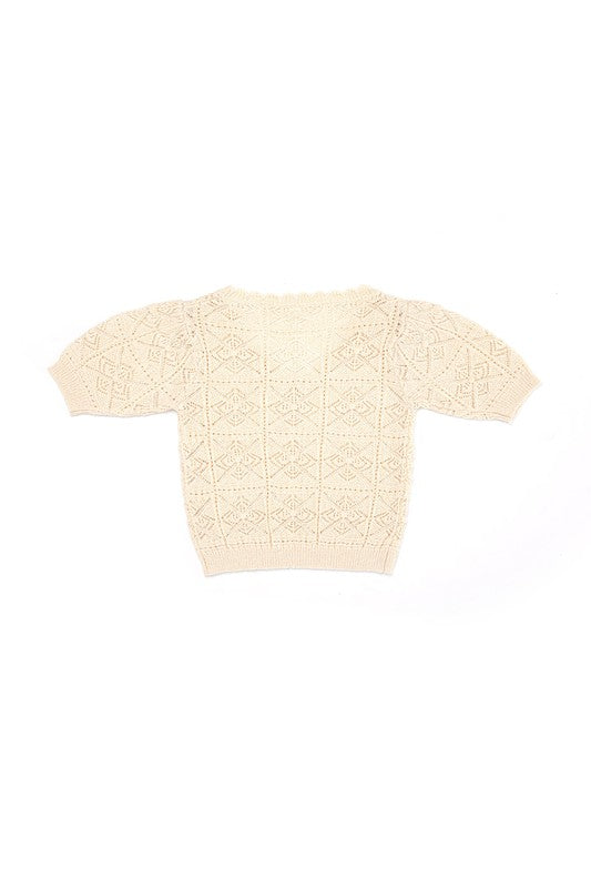 Ivory Crochet Knit Top king-general-store-5710.myshopify.com