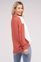 Dropped Shoulder Color Block Shirt