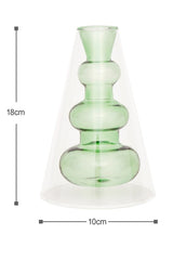 Double Layer Transparent Glass Vase 3pc Set