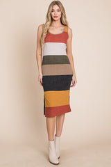 Plus Color Block Casual Midi Dress king-general-store-5710.myshopify.com