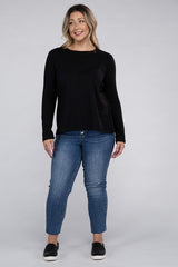 Plus Cotton Crew Neck Long Sleeve T-Shirt king-general-store-5710.myshopify.com