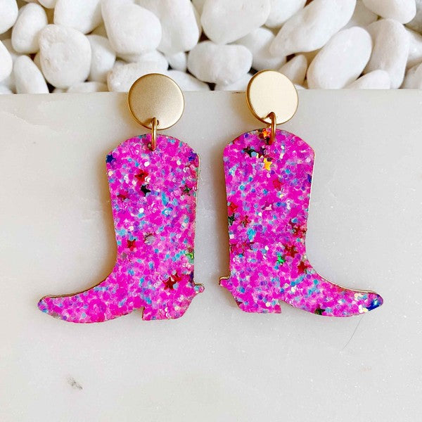 Glittered Up Cowgirl Earrings