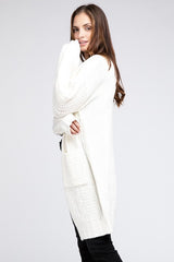 Twist Knitted Open Front Cardigan With Pockets king-general-store-5710.myshopify.com