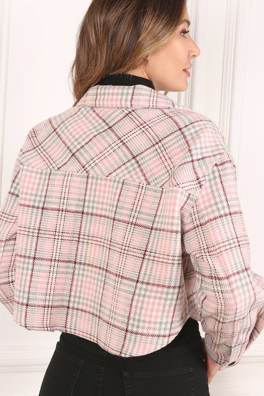 Plaid crop jacket king-general-store-5710.myshopify.com