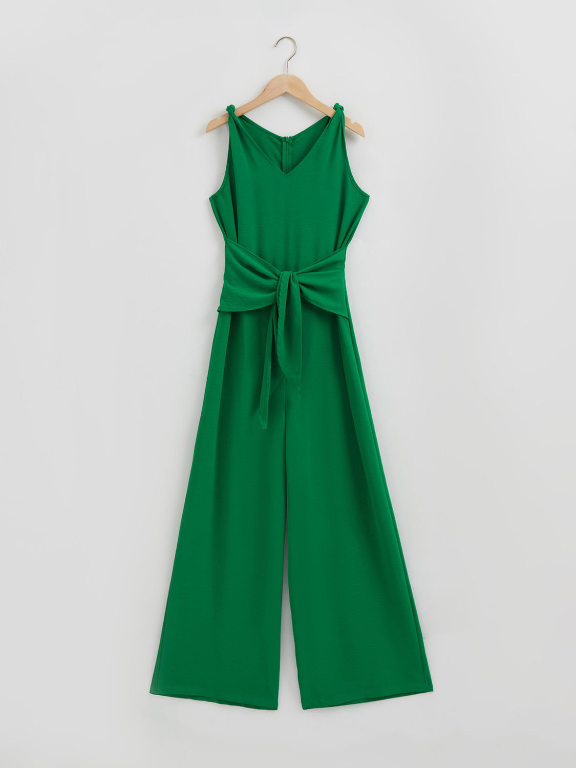 Honey Knot Detail Tie Front Sleeveless Jumpsuit