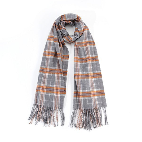 Striped Plaid Silk Scarf king-general-store-5710.myshopify.com