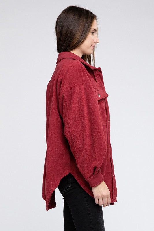 Fleece Buttoned Down Oversized Jacket king-general-store-5710.myshopify.com