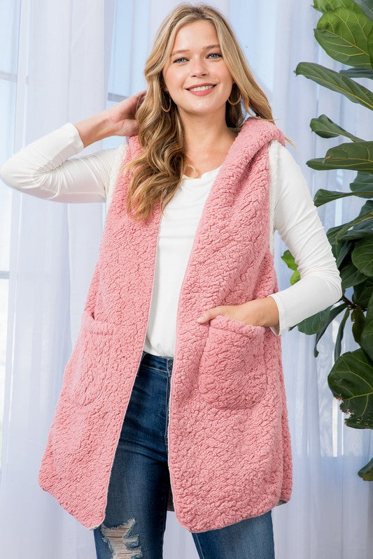 Faux Fur Sherpa Fleece Vest