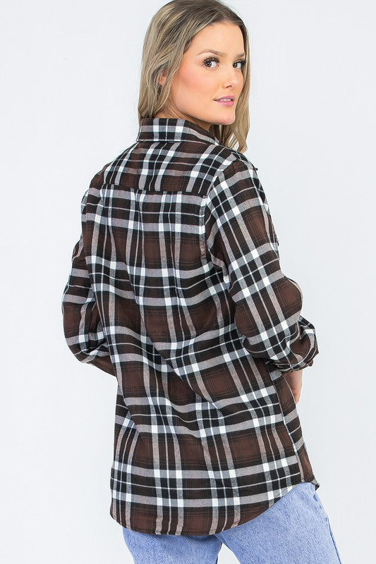 BOYFRIEND Fit Checker Plaid Flannel Long Sleeve king-general-store-5710.myshopify.com