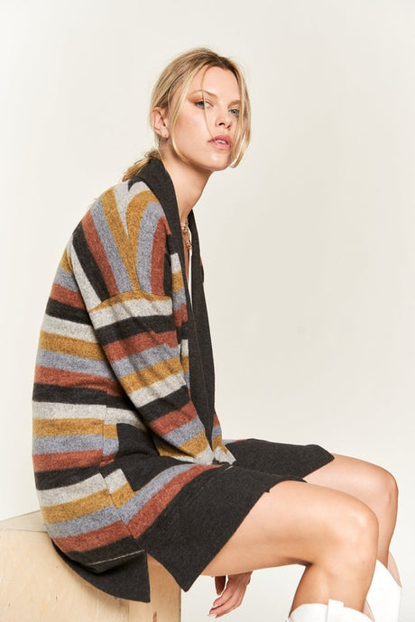 Multicolor Striped Cardigan king-general-store-5710.myshopify.com