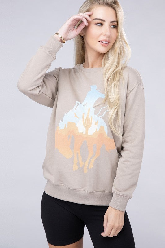 Oversized Rodeo Print Sweatshirt