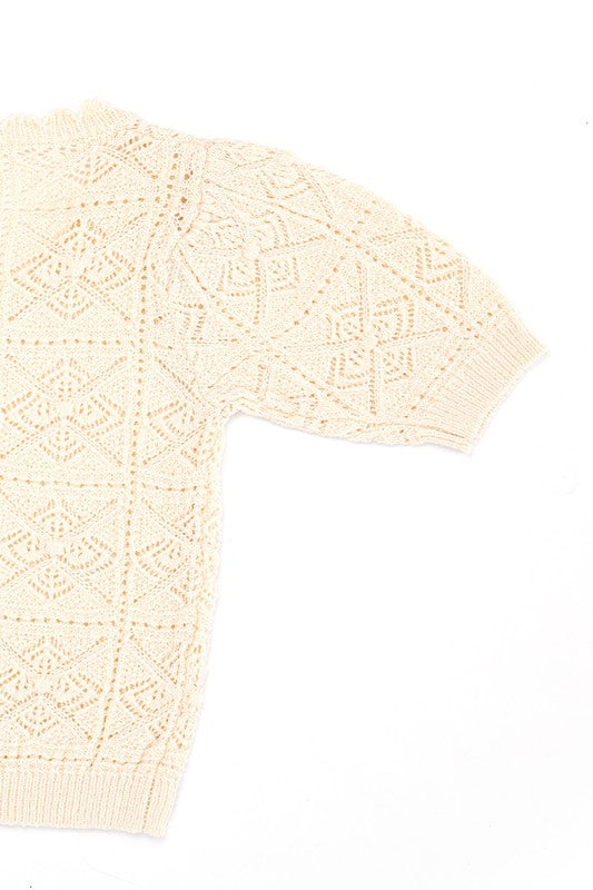 Ivory Crochet Knit Top king-general-store-5710.myshopify.com