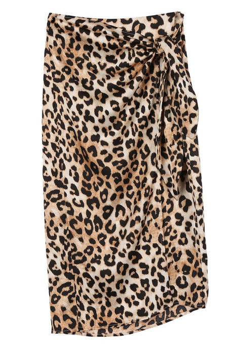 Satin leopard Tie Skirt king-general-store-5710.myshopify.com