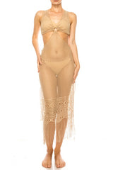 Relaxing Crochet with Tinsel Bottom Mid Cutout Cover Up king-general-store-5710.myshopify.com