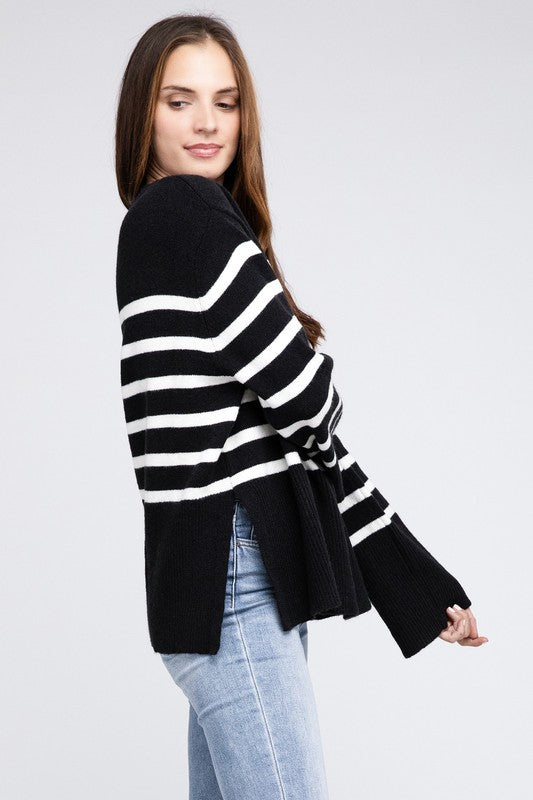 Ribbed Hem Stripe Sweater king-general-store-5710.myshopify.com